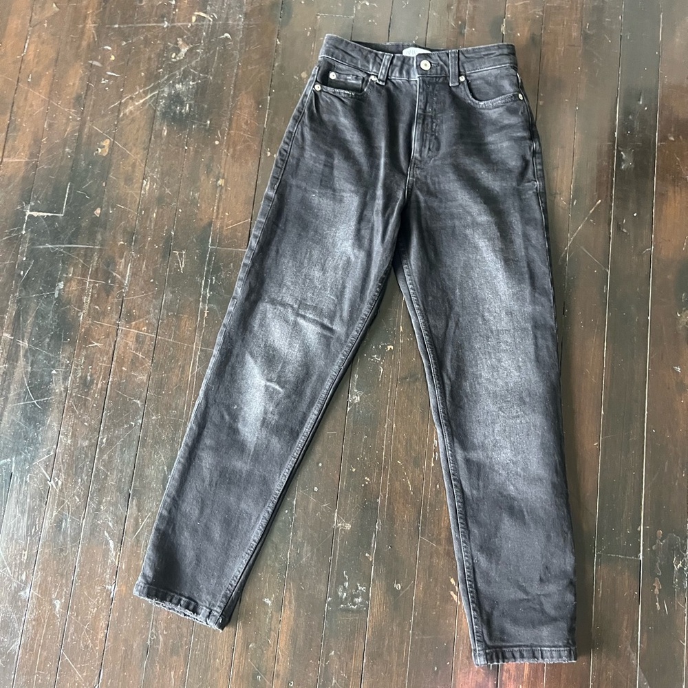 NWOT Zara High Rise Mom Jeans Black Size 2 - Picture 3 of 7